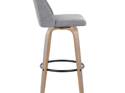 Toriano - Contemporary Fixed Height Barstool With Swivel With Round Footrest Comfort And Style (Set of 2)