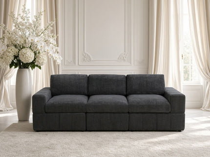 Oversized Modular Sectional Sofa 3 Piece Set For Living Room - Dark Gray
