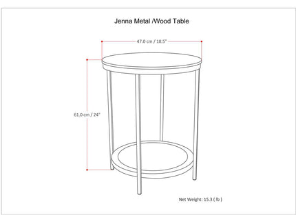 Jenna - Handcrafted Round Side Table