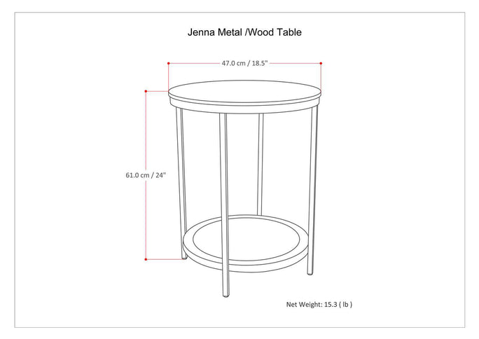 Jenna - Handcrafted Round Side Table