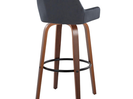 Daniella - Contemporary Fixed Height, Barstool & Swivel And Round Footrest (Set of 2)