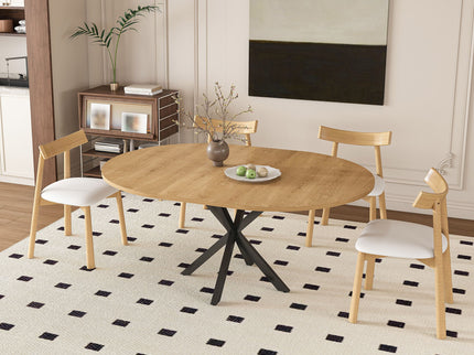 Modern Extendable Round Dining Table Set, Table With Chairs