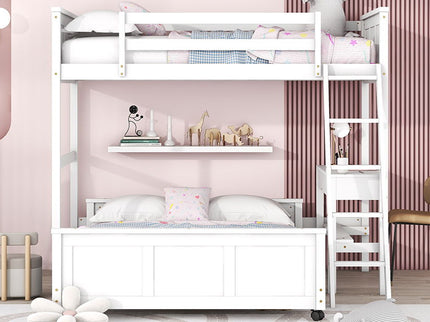 Full Over Full Bunk Bed With Desk