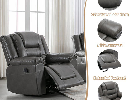 360° Swivel And Rocking Home Theater Recliner Manual Recliner Chair With Wide Armrest For Living Room