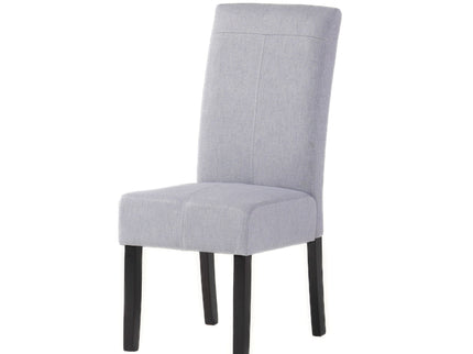 Amaranthine - Upholstered Dining Chair With High Back And Wood Legs (Set of 2) - Light Gray