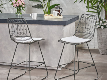 Yearning - Iron Counter Stool With Water Resistant Cushion