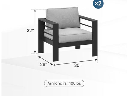 Outdoor Patio Set With All-Weather Thick Cushions
