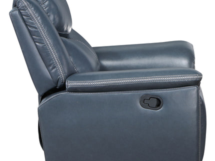 Brier - Upholstered Padded Arm Recliner Chair With Manual Recline And Pillowtop Arms - Blue