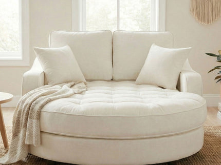 Modern Chaise Lounge Upholstered Sofa Couch With Tufted Seat And Detachable Pillows For Living Room