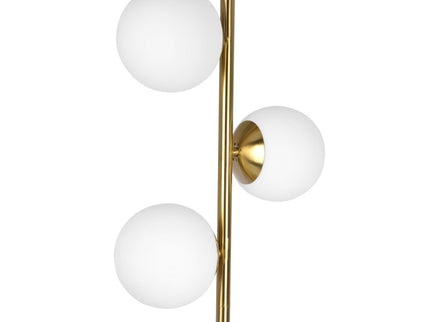 Brilliance - Modern Floor Lamp, Opal Shades And Round Base - Clear / Gold