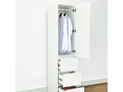 Elise - Slim Modular Closet Cabinet With Drawers - White