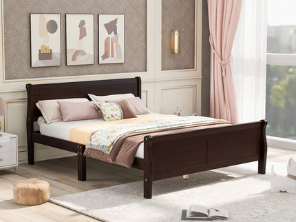 Platform Bed Frame Mattress Foundation Sleigh Bed With Headboard / Footboard / Wood Slat Suppor