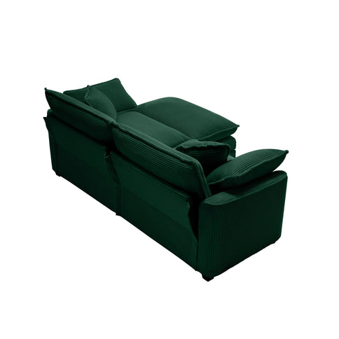 Modern Modular Cushion Sofa With Ottoman, Low Back, Deep Seating Sofa Set