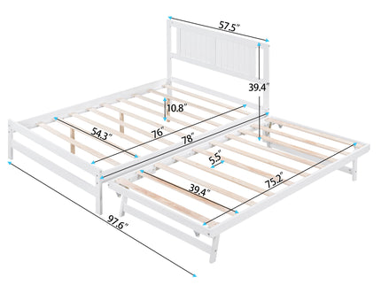 Platform Bed With Adjustable Trundle
