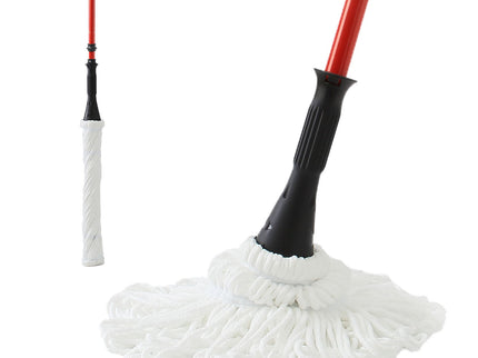Ultra Fine Fiber Twist Mop With 57.5 Inch Long Handle For Dry And Wet Floor Cleaning - Red