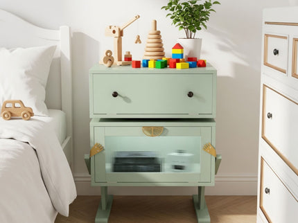 Robot LED Nightstand With 360° Rotating Drawer