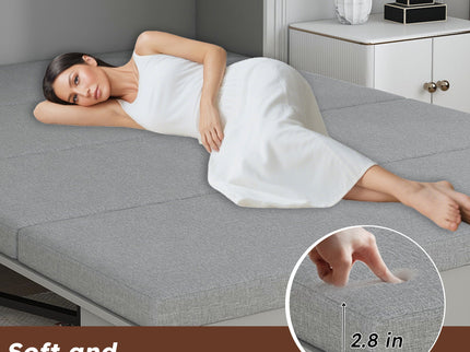 Full Murphy Bed With Storage Drawers, Charging Station, Foldable Panels, And Silent Swivel Wheels