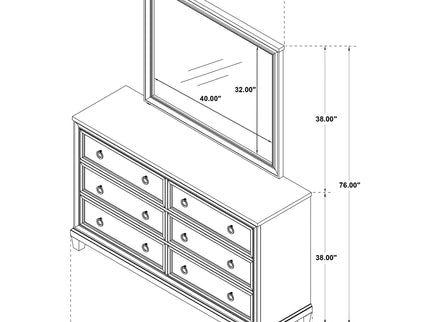Wedner - 6 Drawer Dresser With Mirror - Oak