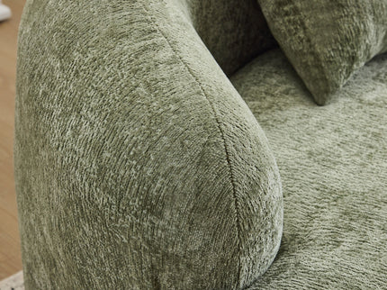 Curved Loveseat Sofa With Round Armrest