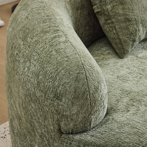 Curved Loveseat Sofa With Round Armrest