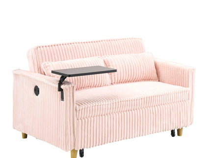 Pull Out Sofa With Movable Tabletop And USB Ports