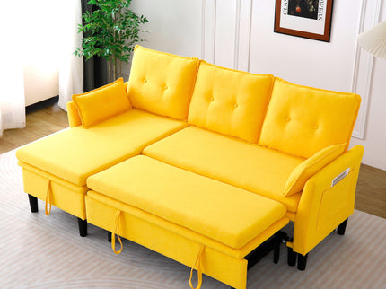 L-Shaped Reversible Chaise Sectional Sofa With Storage