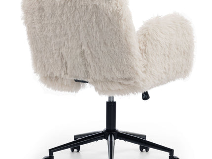 Swivel Chair With Adjustable Armrests And Wheels For Home Office - Beige