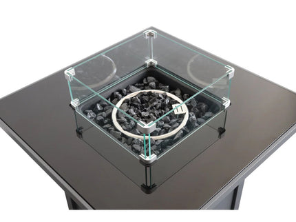 Powdercoated Fire Pit With Top - Black