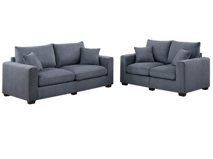 2 Piece Contemporary Style Sofa Set With Matching Pillows