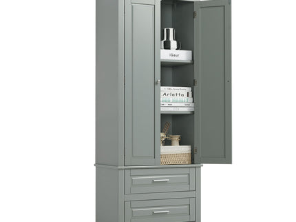Tall Storage Cabinet With 2 Drawers For Bathroom
