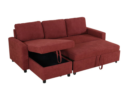 L - Shaped Convertible Sofa Bed With Storage Chaise