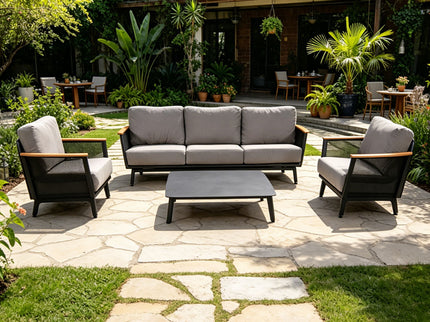 Sofa Set With Armrests - Black
