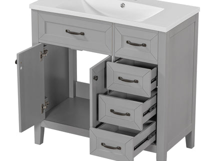 Modern Bathroom Vanity With Sink, Freestanding With Drawers And Doors