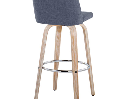 Toriano - Contemporary Fixed Height Barstool With Swivel & Round Footrest (Set of 2)