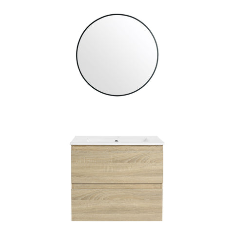 Wall Mounted Bathroom Vanity & Sink, 2 Soft Close Drawers