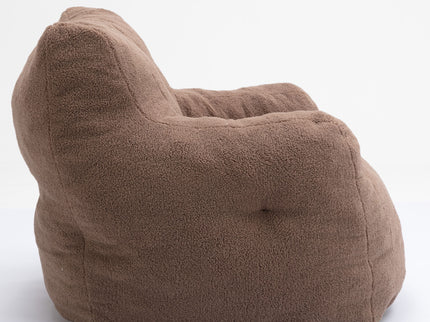 Soft Teddy Fabric Tufted Foam Bean Bag Chair With Teddy Fabric