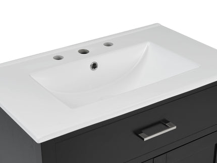 Bathroom Vanity With Sink And Ample Storage, Rectangular Undermount Sink - Black