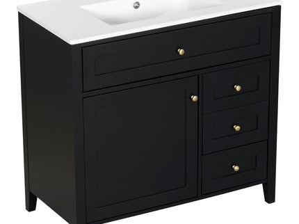 Bathroom Vanity With Sink, Cabinet With 3 Drawers And Adjustable Shelf