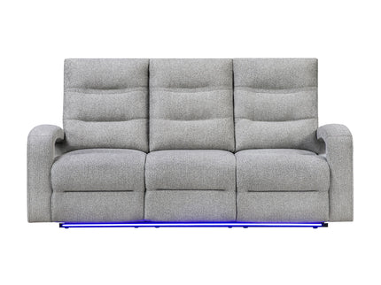 Isolde - Power Reclining Sofa, LED Lighting - Gray