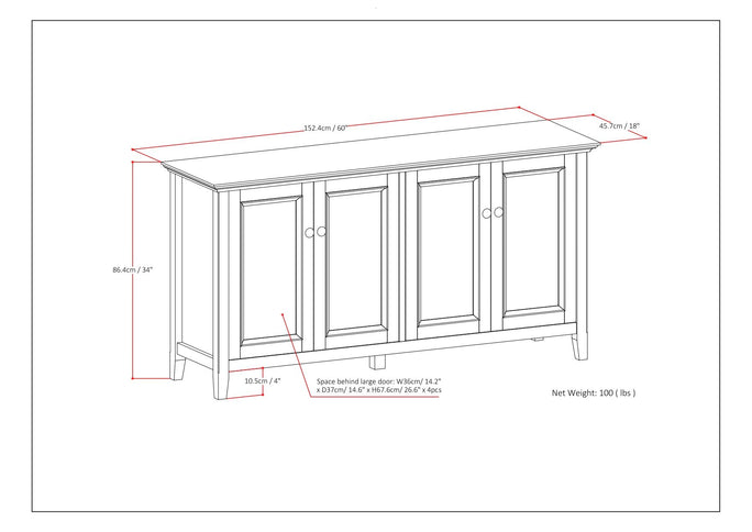 Amherst - 4 Door Storage Cabinet