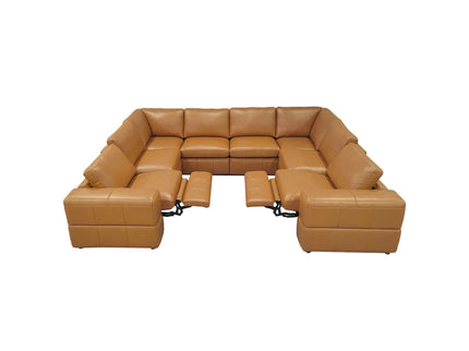 Upholstered Large Arms Sectional With Recliner Seats