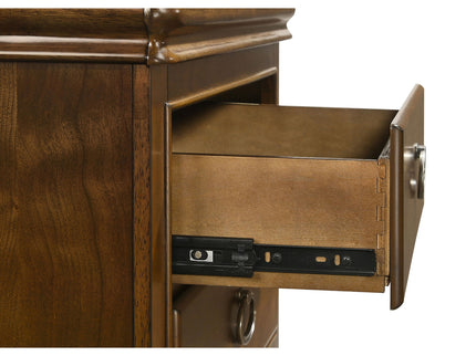 Leonide - 2 Drawer Nightstand With USB Charging And Hidden Storage - Cherry