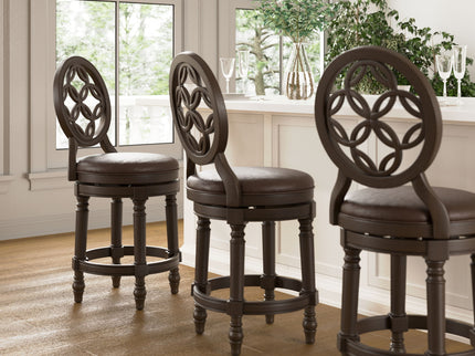 Stool With Back And Swivel Upholstered Seat