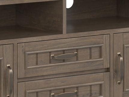 Lev - Handcrafted TV Media Stand - Smoky Brown