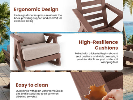 Outdoor Patio Club Chair With Sunbrella Cushions - Brown
