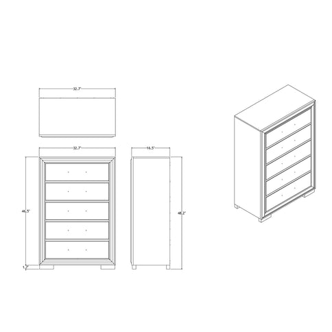 Adelaide - Chest 5 Drawer Storage Unit