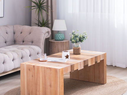 Modern Rustic Table With Sculpted Block Design