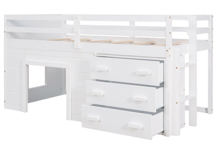 Loft Bed With Cabinet And Shelf
