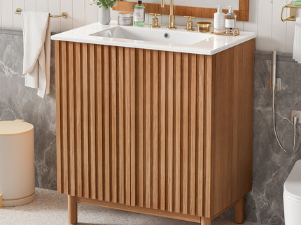 Traditional Bathroom Vanity With Ceramic Sink