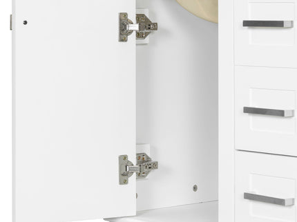 Bathroom Vanity, Modern Bathroom Cabinet With Sink Combo Set, Bathroom Storage Cabinet With A Soft Closing Door And 3 Drawers, Solid Wood Frame